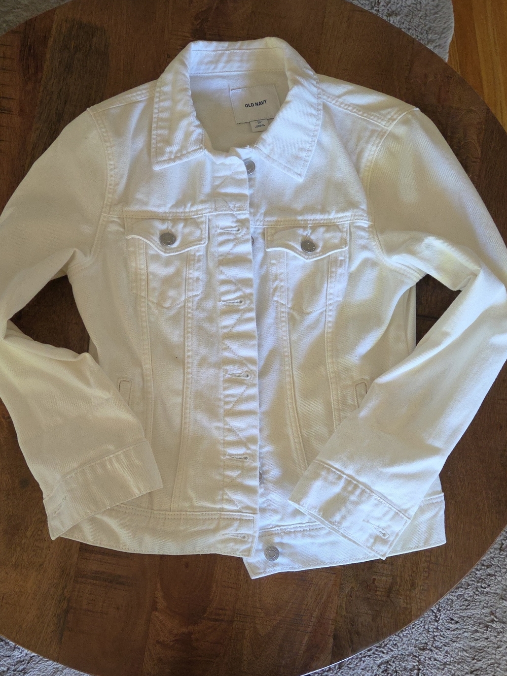 Old Navy White Denim Trucker Jacket